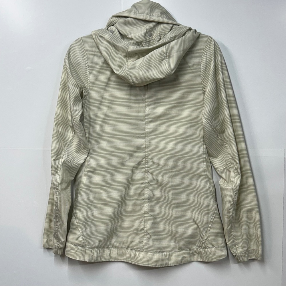 Nau Womens Small Sage tan Pinstripe Full Zip Windbreaker Jacket - Picture 2 of 11